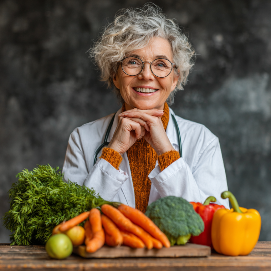 Диетолог консултира възрастна жена